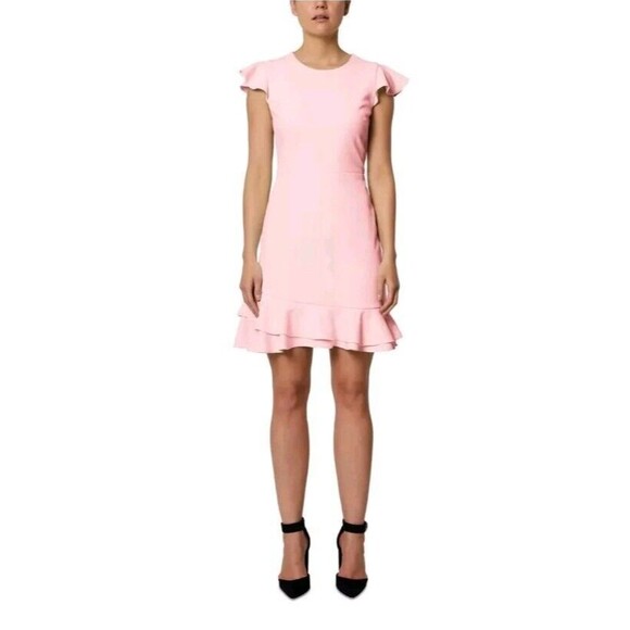 NWT SAGE COLLECTIVE Womens Pink Sleeves And Hem Cap Sleeve Career Sheath Dress 6 - Picture 1 of 12